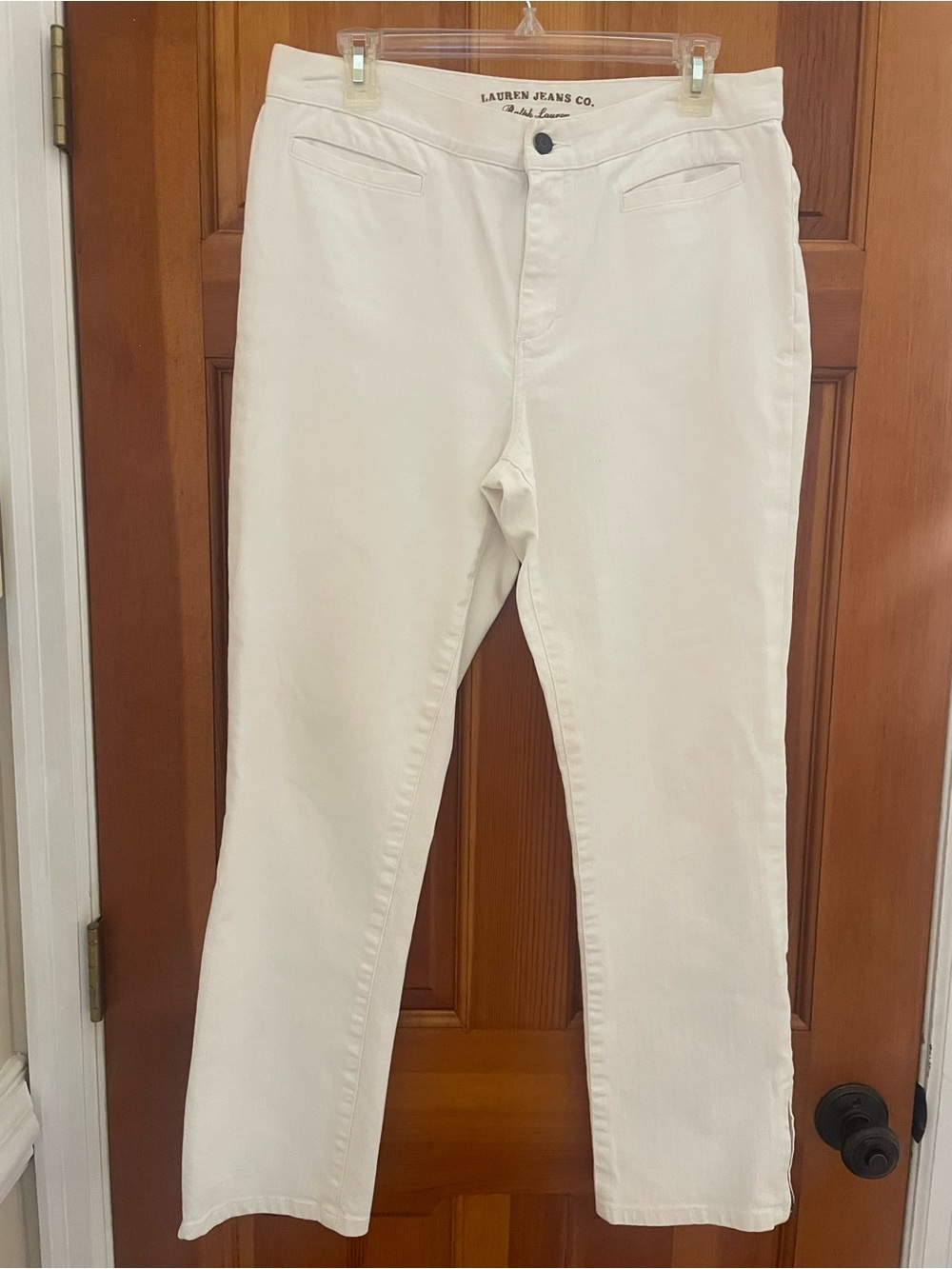 Lauren Ralph Lauren Women's Cream Straight-Leg Jeans